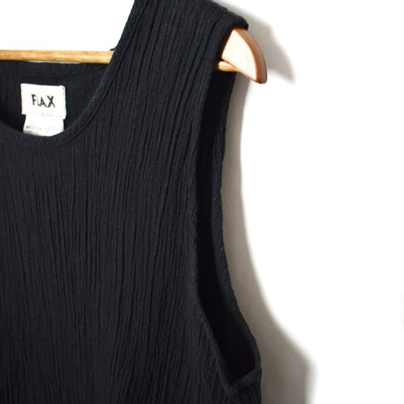 FLAX Linen Blend Black Sleeveless Tank Top Medium - Picture 6 of 8
